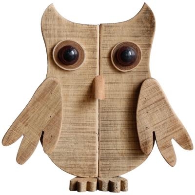 China Handmade Modern Creative Home Decor Owl Wood Products Modern Office Home Decoration Personalized Gift Ornaments for sale