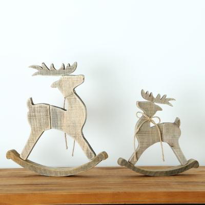 China Minimalist Nordic Wooden Decoration Deer Home Christmas Living Room Desk Table Top Animal Craft For Decoration Gift for sale