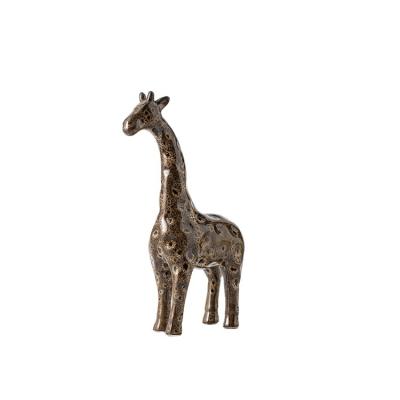 China Home Office Giraffe Handcrafted Tabletop Sculptures TV Art Decorative Ornaments Kiln Glazed Open Ceramic Gift for sale