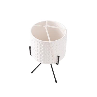 China Modern and simple light weight ceramic flowerpot decoration garden vertical flowerpot with customization for sale