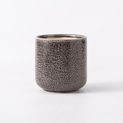 China new line modern minimalist luminous flowerpot Hand-sealed indoor decorative cement-grained luster luminous Hand-sealed cement-sealed flower pots luster ceramics for sale