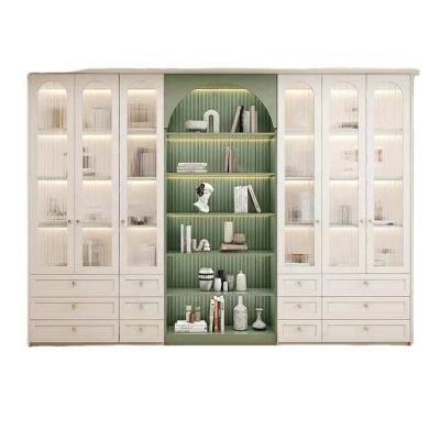 China Modern New Design Wholesale Hot Saling White Tall Wood Bookcase With Manufacture Price for sale