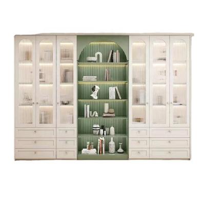 China Modern New Design Wood Geometric Large Multilayer Tier Bookcase With Manufacture Price for sale