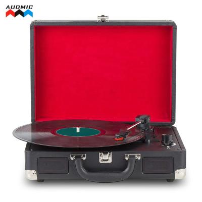 China Retro Suitcase Design Bluetooth Turntable Vinyl Record Player Phonograph Three Speed ​​Record Player With Speaker for sale