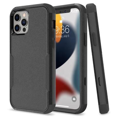 China New Luxury Shockproof 3 Types In 1 Black Trendy Shockproof Matte Hard PC TPU Combo Bumper Mobile Phone Back Cover Case For iphone 13 pro for sale