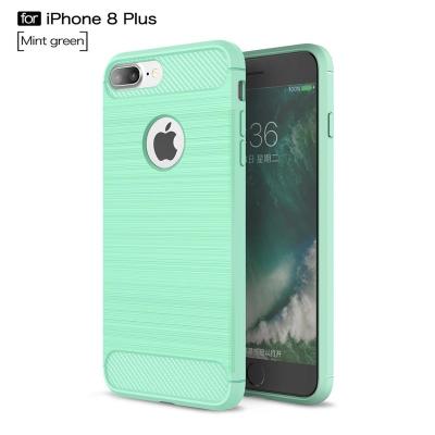 China New Style Protective Carbon Fiber Ultra Thin Gel Pattern Matte Soft Silicone TPU Back Case For iPhone 8 Plus for sale