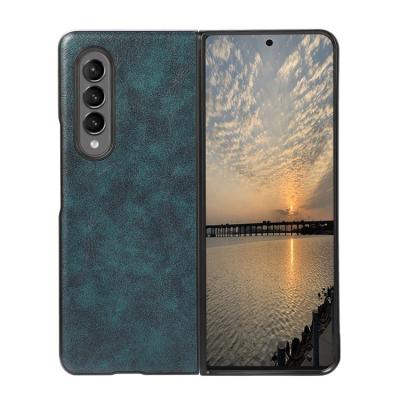 China Classic Shockproof Premium PU Leather Hard PC New Arrival Business Mobile Phone Back Cover Case For Samsung Galaxy Z Fold 3 5G for sale