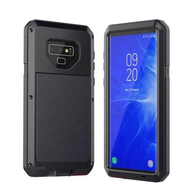 China Litchi Brushed Smart Phone Back Cover Premium Quality Grain Design Cheap Aluminum Rugged Military Full Metal Protection Case For Samsung Galaxy Note 9 for sale