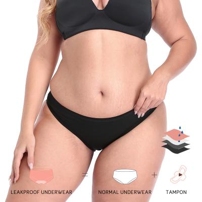 China Lynmiss Dropshipping Antibacterial High Elasticity 4 Layers Menstrual Panties Plus Size Underwear Period Panties For Fat Women for sale