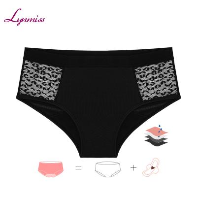 China LYNMISS 2021 Black Hole Leopard Antibacterial Period Panties For Woman Leakage Proof 4 Layers Underwear Period Period Panties for sale