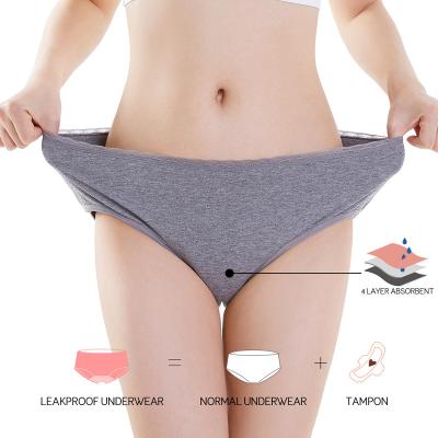 China LYNMISS Antibacterial Plus Size Heavy Leakage Women Period Panties Cotton 4 Layers Leakproof Incontinence Menstrual Underwear for sale