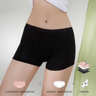 China LYNMISS Cotton Fabric Boyshort Antibacterial Antibacterial Period Panties For Women Teens Breathable Leak Proof Menstrual Panties for sale