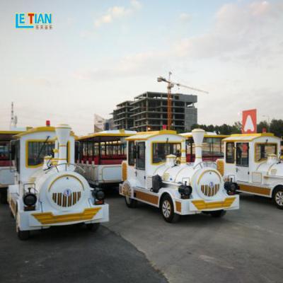 China Amusement Park Electric Trackless Sightseeing Train In Scenic Spot Amusement Park Tourist Train Rides On Sale for sale