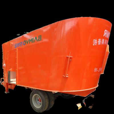 China Farms Hot Sale  9TMRL-18 Silage Mixer Machine Cow Traction vertical TMR Feed Mixer Machine Price BAIMVO BAIMUWANG for sale