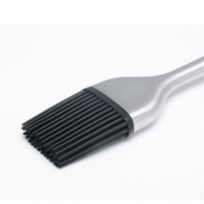 China High Grade Easily Cleaned BBQ Basting Brush Silicone Stiffens Stainless Steel Handle Grill Brushes Easy Silicone Oil Brush H266 for sale