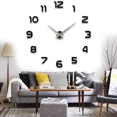 China DIY 3D Mute Clock Mirror Wall Clock Living Room Bedroom Decor Radio Creative Acrylic Home Sticker Wall Clock H331 for sale