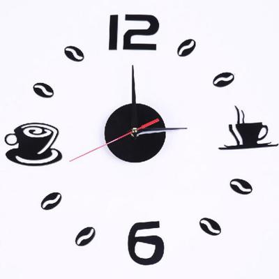 China Creative Variety Of Radio Wall Clocks Cafe 3D Wall Stickers Clocks Decorative DIY Living Room Bird Bedroom Wall Stickers H272 for sale