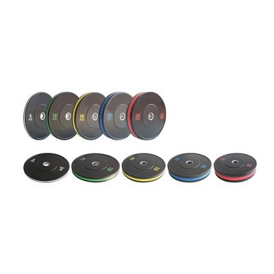 China Wholesale High Quality Custom Logo Professional Black Weight Plates Bumper With Colorful Strip for sale