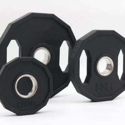 China Customized Logo Black Rubber Barbell Weight Plate For Weight lifting Training with High Quality for sale