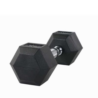 China Fitness Equipment Round Head Rubber Dumbbell/Rubber Hex Dumbbell for sale