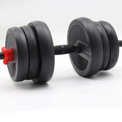 China 20kg adjustable dumbell plastic coated cement dumbbell environmentally friendly cement dumbbells for sale