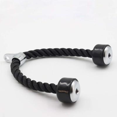 China bodybuilding fitness training gym accessories double grip nylon braided tricep rope for sale