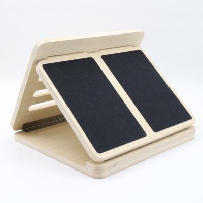 China Adjustable Incline And Calf Stretcher Stretch Board Professional Wooden Slant Board Easy To Carry for sale