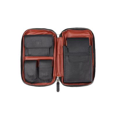 China Portable Classic Design Baisenle Cigar Case Unique Black Leather Cigar Travel Case for sale