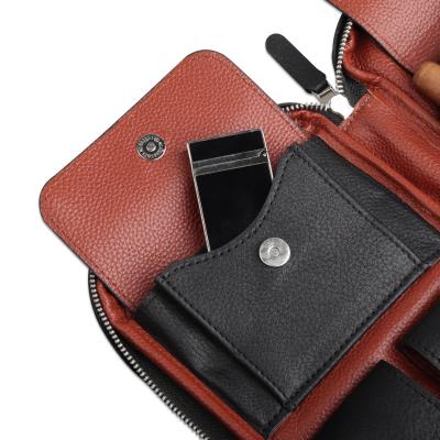 China Quality Guarantee Multifunctional Cigar Case Travel Humidor Leather Bag Portable Cigar Case for sale