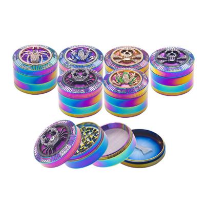 China Wholesale 2.5inch Portable Zinc Alloy Colorful Grinder Diamond-encrusted Accessories Smoking Grinder for sale