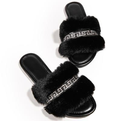 China Hot Selling Lightweight Women Winter Indoor Slides Microfiber Braid Soft Furry Slippers For Bedroom Slip On Slippers for sale