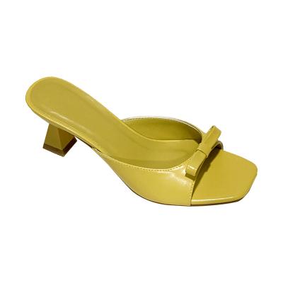 China Lightweight Fashion Ladies Shoes Women Leather Rubber Square High Heel Ankle Strap Buckle Open Toe Sandal for sale