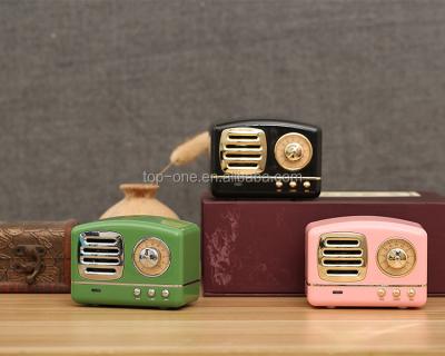 China Mini New Design Cheap Price Retro Style Wireless Portable Speaker With Handsfree Call Function for sale