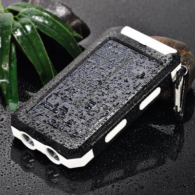 China Solar power new IP65 Crashproof 10000mah portable solar power bank waterproof dustproof battery charger mobile solar bank for sale