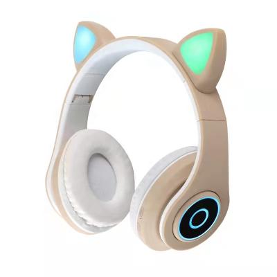 China New Hot Selling Healthy Perfect Folding Overhead Cute Stylish Headsets Cat Ears Wireless BT Headphones For Kids Girls Promotion Gift for sale