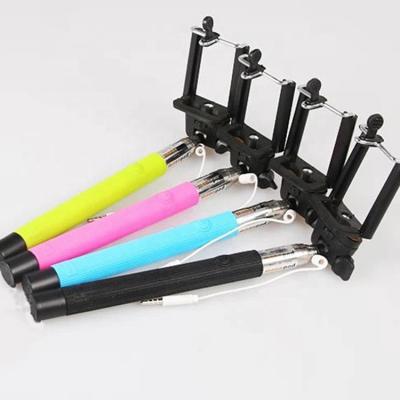 China Hottest cheap price Mini Portable Monopod 2022 folding wired cable mini selfie stick for sale