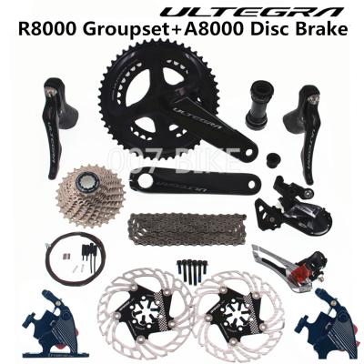 China ALLOY SHIMANO R8000 Groupset ULTEGRA IIPRO 5.0 Disc Brake Derailleurs ROAD Bicycle R8000 Clutch FC 53-39T 50-34T 52-36T for sale