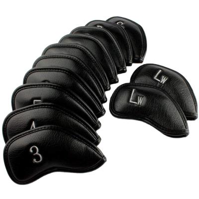 China Cheap High Quality Thick Synthetic PU Leather Golf Iron Head Covers Set Headcovers for sale