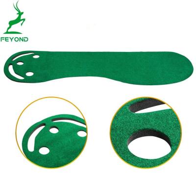 China Factory Price For Sale Golf Putting Green Mat Indoor Practice Golf Putting Kidney Shaped Rubber Mat 60*30 for sale