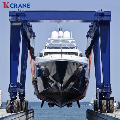 China Gantry Crane Fishing Boat Hoist Mobile Straddle Boat Hoist Crane Yacht Boat Lift Gantry Crane for sale