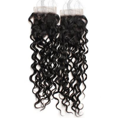 China Top Quality Soft Selling Frontal Human Hair 4x4 Frontal Natural Water Wave Soft Cuticle Aligned Indian Frontal Closure for sale