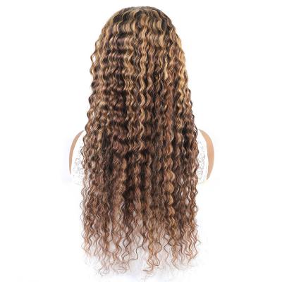 China Free Sample Piano Color P4/27 Amber Wig Virgin Hair Transparent Full Lace Soft Brazilian Lace Hair Body Wave Deep Wave for sale