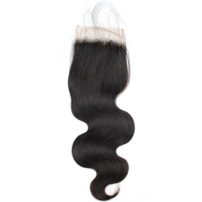 China 10 12 14 16 Inch Virgin Human Hair 4x4 5x5 6x6 7x7 Soft Wholesale Natural Transparent Body Wave 4*4 Lace Closure for sale