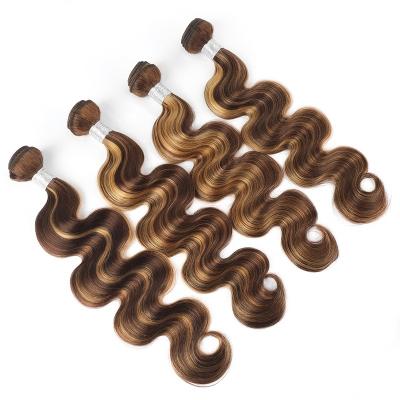 China Soft Sale 4/27# Piano Color Wigs Wholesale Vendors 100% Soft Hair Body Weaves Brazilian Hair Bundles for sale