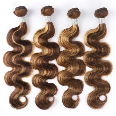 China Hot Sale Piano Color 4/27# Soft Hair Wigs Wholesale Vendors Body Weaves 100% Brazilian Hair Bundles for sale