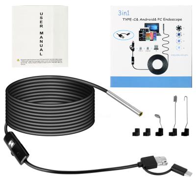 China 2-3.9mm Waterproof/Waterproof 720P 3 in 1 USB Industrial Endoscope Camera Borescope Camera Inspection Camera for sale