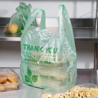 Chine Matériel vert biodégradable de HDPE de sacs à provisions de T-shirt avec la taille 1/6 à vendre