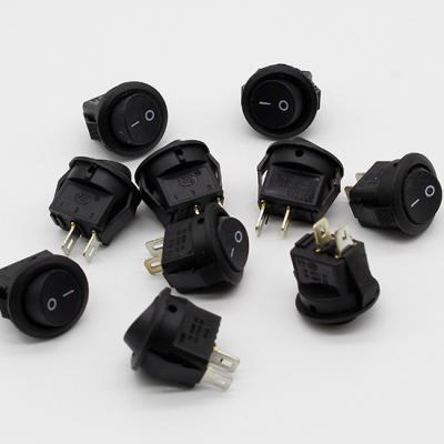 China Small Round Black 2-Pin 2-Files 3A/250V 6A/125V Rocker Rocker Switch Electrical Switch for sale