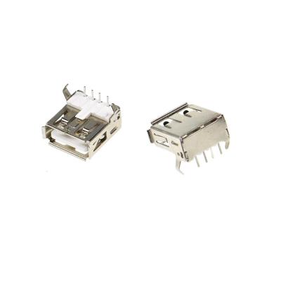 China USB 2.0 TYPE-A 90 Degree USB Female PCB Connector PCB Mount Socket for sale