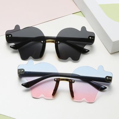 China 10 Years Experience 2022 New Children's Cute Hippo Kids Sunglasses Cartoon Rimless Hippo Shaped Sunglasses for sale